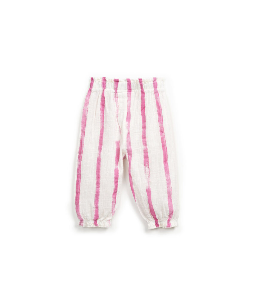 Pantaloni din Tesatura Naturala cu Imprimeu - Gres Risca Rosa – imagine 2