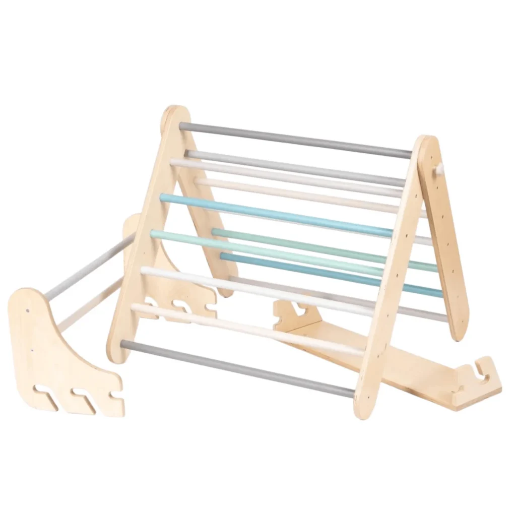 Set Pikler Triangle 2 în 1 + Perete Suedez - Pastel