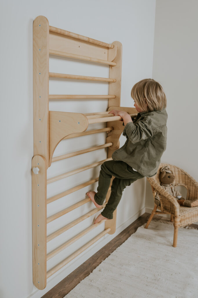 Set Pikler Triangle 2 în 1 + Perete Suedez - natural – imagine 8