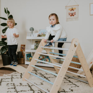 Set Pikler Triangle 2 în 1 + Perete Suedez - Pastel – imagine 7