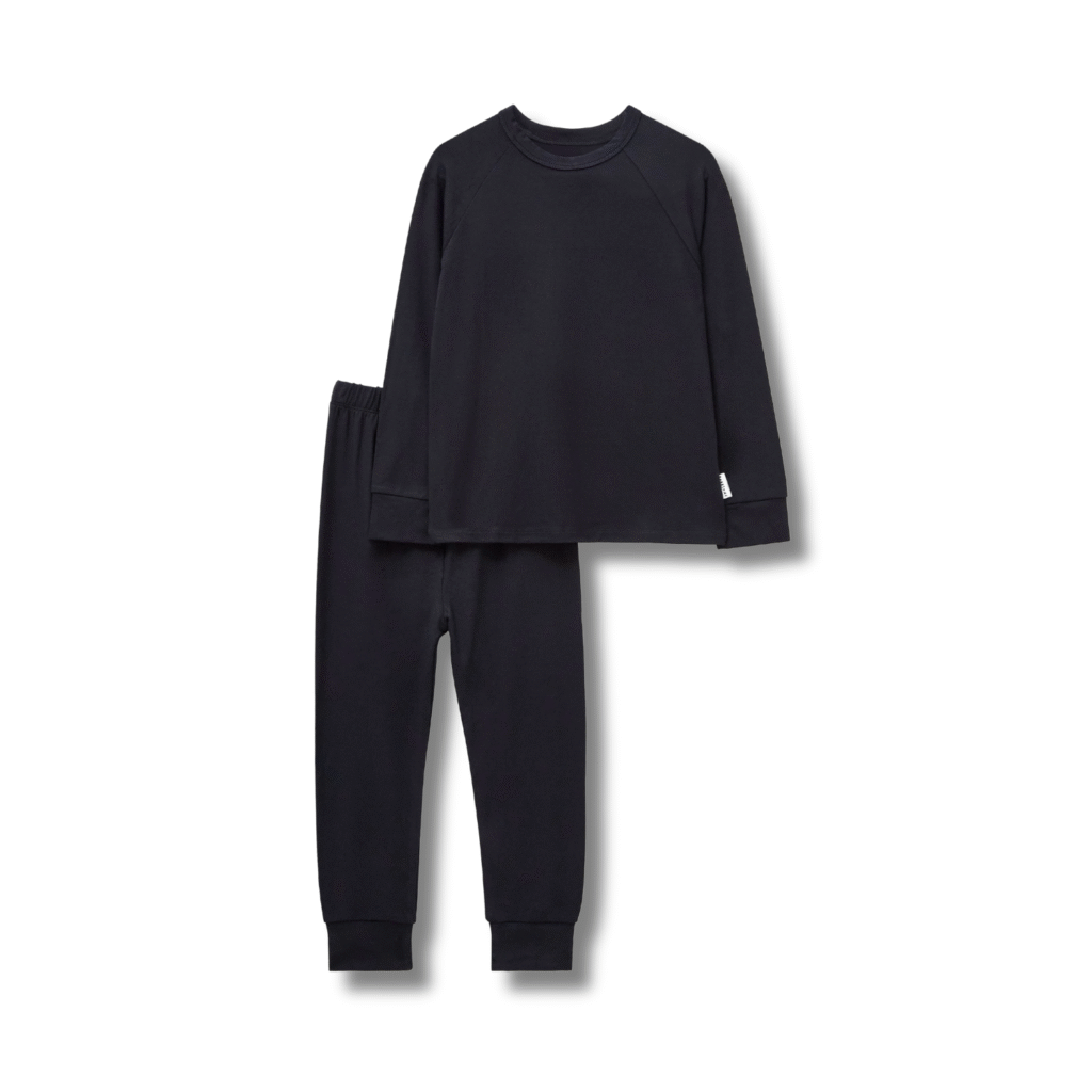 Set termic din bambus Copii | Midnight Black